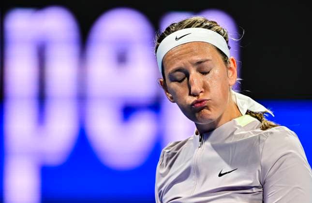 Qatar TotalEnergies Open - Day 4 Victoria Azarenka is playing in her first-round match against Jelena Ostapenko of Latvia at the WTA, Tennis Damen 1000-Qatar TotalEnergies Open tennis tournament at the Khalifa International Tennis Complex in Doha, Qatar, on February 14, 2024. DOHA Qatar  Copyright: xNoushadxThekkayilx originalFilename:varittyakkal-qatartot240214_npMqD.jpg