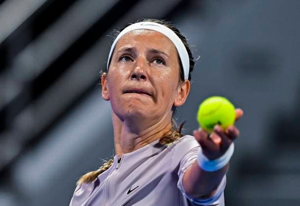 Qatar TotalEnergies Open - Day 4 Victoria Azarenka is playing in her first-round match against Jelena Ostapenko of Latvia at the WTA, Tennis Damen 1000-Qatar TotalEnergies Open tennis tournament at the Khalifa International Tennis Complex in Doha, Qatar, on February 14, 2024. DOHA Qatar  Copyright: xNoushadxThekkayilx originalFilename:varittyakkal-qatartot240214_npnKC.jpg