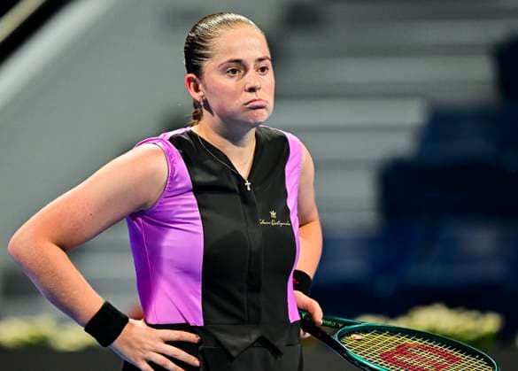 Qatar TotalEnergies Open - Day 4 Jelena Ostapenko of Latvia is reacting during her first-round match against Victoria Azarenka at the WTA, Tennis Damen 1000-Qatar TotalEnergies Open tennis tournament at the Khalifa International Tennis Complex in Doha, Qatar, on February 14, 2024. DOHA Qatar  Copyright: xNoushadxThekkayilx originalFilename:varittyakkal-qatartot240214_npXpT.jpg