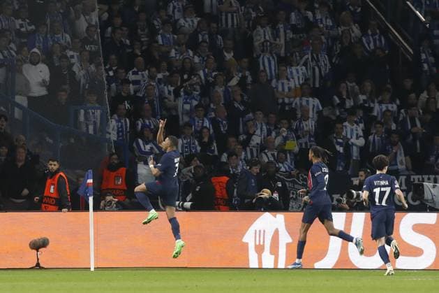 Joie sur le but de Kylian Mbappe (PSG) FOOTBALL : Paris Saint Germain Vs Real Sociedad - Ligue des Champions - 14 02 2024 MichaelBaucher Panoramic 