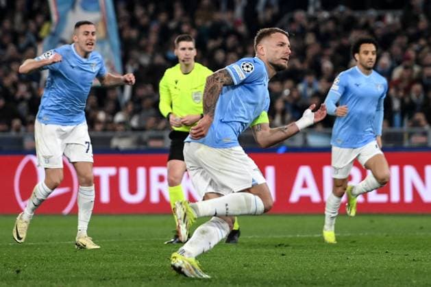 Db Roma 14 02 2024 - Champions League Lazio-Bayern Monaco foto Daniele Buffa Image nella foto: esultanza gol Ciro Immobile 