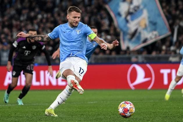 Db Roma 14 02 2024 - Champions League Lazio-Bayern Monaco foto Daniele Buffa Image nella foto: gol Ciro Immobile 