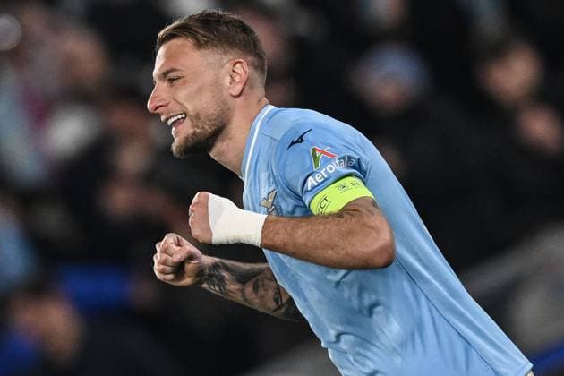 Sport Bilder des Tages Db Roma 14 02 2024 - Champions League Lazio-Bayern Monaco foto Daniele Buffa Image Nella foto: esultanza gol Ciro Immobile 