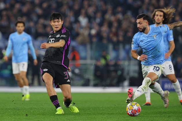 UEFA CHAMPIONS LEAGUE 2023-2024 - Round 16 - SS Lazio vs Bayern Munchen, Olympic Stadium in Rome Rome, Italy 14.2.2024: Minjae Kim of Bayern Munchen, Taty Castellanos of Lazio in action during the Uefa Champions League 2023-2024, round of 16 football match SS Lazio vs FC Bayern Mucnhen at Olympic Stadium in Rome. Rome Olympic italy italy Copyright: xmarcoxiacobucci