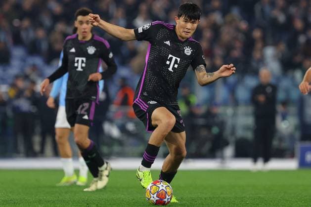 UEFA Champions League football match - SS Lazio vs Bayern Munich Rome, Italy 14.2.2024: Minjae Kim of Bayern Munchen in action during the Uefa Champions League 2023-2024, round of 16 football match SS Lazio vs FC Bayern Mucnhen at Olympic Stadium in Rome. Rome Italy  Copyright: xIPAxSport ABACAx