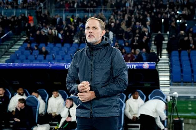 Lazio v FC Bayern Munich - UEFA Champions League Thomas Tuchel head coach of FC Bayern Munich looks on during the UEFA Champions League Round of 16 match between SS Lazio v FC Bayern Munich at Stadio Olimpico Roma on February 14, 2024 in Rome, Italy. Rome Stadio Olimpico Rome Italy Copyright: xGiuseppexMaffiax UCL_Lazio-BayernMunich_GM_140224_LIA4148