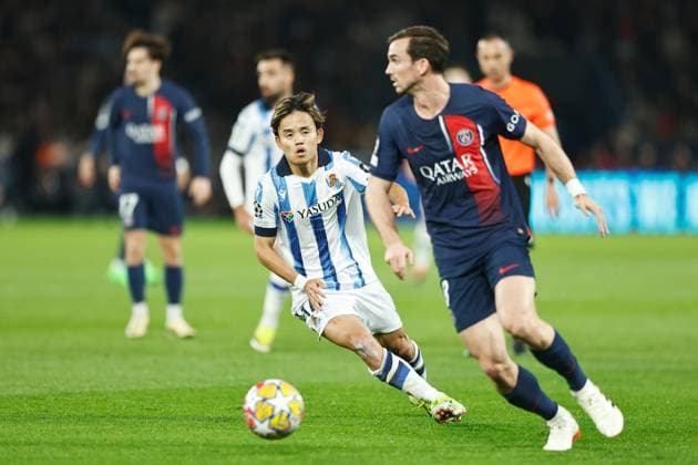 Takefusa Kubo (Sociedad), FEBRUARY 14, 2024 - Football Soccer : UEFA Champions League Round of 16 1st leg match between Paris Saint-Germain 2-0 Real Sociedad at the Parc des Princes in Paris, France. Noxthirdxpartyxsales  (244010835)