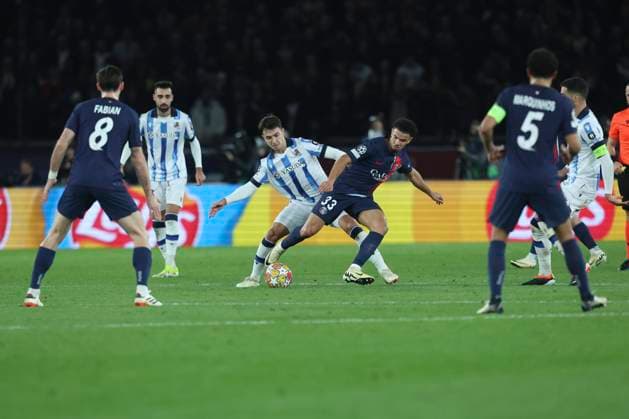 Paris Saint-Germain v Real Sociedad: Round of 16 First Leg - UEFA Champions League 2023 24 Sebastien Muylaert MAXPPP - Paris 14 02 2024 Warren Zaire Emery of PSG during the UEFA Champions League 2023 24 round of 16 first leg match between Paris Saint-Germain and Real Sociedad at Parc des Princes in Paris, France. 14.02.2024 Paris France  Copyright: xMAXPPPxSébastienxMuylaertx LTG202402155206 LTG202402155206