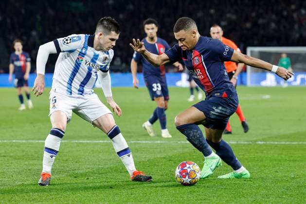 Paris Saint-Germain v Real Sociedad: Round of 16 First Leg - UEFA Champions League 2023 24 Sebastien Muylaert MAXPPP - Paris 14 02 2024 Kylian Mbappe of PSG during the UEFA Champions League 2023 24 round of 16 first leg match between Paris Saint-Germain and Real Sociedad at Parc des Princes in Paris, France. 14.02.2024 Paris France  Copyright: xMAXPPPxSébastienxMuylaertx LTG202402155252 LTG202402155252
