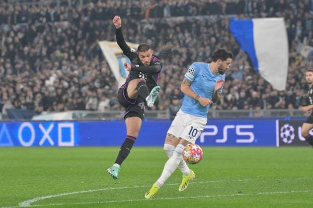 Noussair Mazraoui (Bayern Munich) during the UEFA Champions League 2023-2024 football match between SS Lazio and Bayern Monaco at the Olympic Stadium in Rome on February 14, 2023.  Copyright: xFabrizioxCorradetti IPAxSportx x xx IPA_43441413 IPA_Agency_IPA43441413