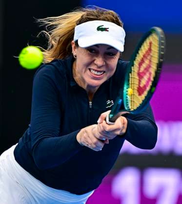 Qatar TotalEnergies Open - Day 5 Anastasia Pavlyuchenkova is reacting during her first-round match against Danielle Collins of the US at the WTA, Tennis Damen 1000-Qatar TotalEnergies Open tennis tournament at the Khalifa International Tennis Complex in Doha, Qatar, on February 15, 2024. DOHA Qatar  Copyright: xNoushadxThekkayilx originalFilename:varittyakkal-qatartot240215_npFr0.jpg