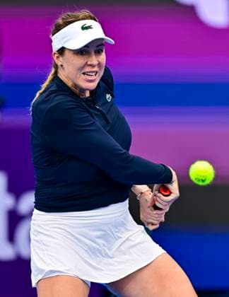 Qatar TotalEnergies Open - Day 5 Anastasia Pavlyuchenkova is playing in her quarter-final match against Danielle Collins of the US at the WTA, Tennis Damen 1000-Qatar TotalEnergies Open tennis tournament at the Khalifa International Tennis Complex in Doha, Qatar, on February 15, 2024. DOHA Qatar  Copyright: xNoushadxThekkayilx originalFilename:varittyakkal-qatartot240215_npuy5.jpg