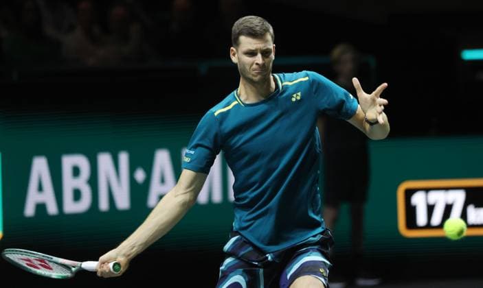 Rotterdam - Tennis Rotterdam, ABN AMRO Open, Poland s Hubert Hurkacz, February 15, 2024. Photo Felice Calabro Editorial Usage Only  Copyright: xFelicexCalabrÃ²x xIPAx 0413768804st