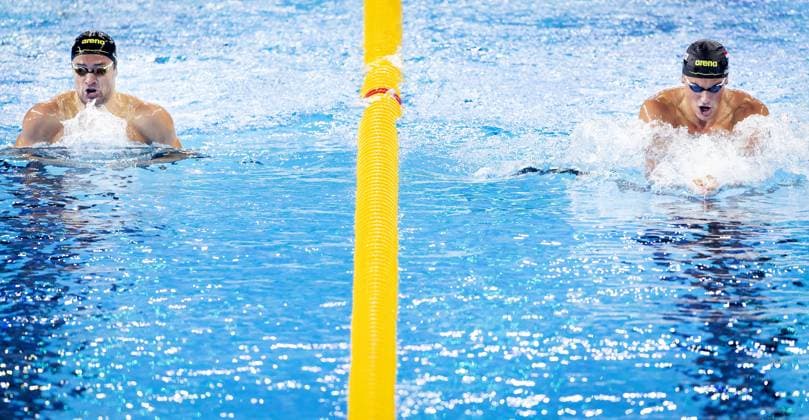 Bilder des Jahres 2024, Sport 02 Feburar Sport Themen der Woche KW07 Sport Bilder des Tages DOHA - Arno Kamminga and Caspar Corbeau in action in the semi-final 200 school men on the fifth day of the World Long Course Swimming Championships. The World Championships were one of the opportunities for Dutch swimmers to swim limits for the Paris Games in 2024. ANP KOEN VAN WEEL xVIxANPxSportx xxANPxIVx 491187589 originalFilename: 491187589.jpg