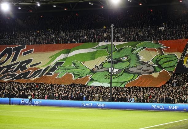 ROTTERDAM, 15-2-2024, Stadium de Kuip, 2023 2024, UEFA Europa League, intermediate round, Feyenoord - AS Roma, Banner. Feyenoord - Roma  x24269352x Copyright: