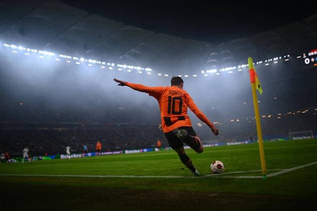 HAMBURG, GERMANY - 15 FEBRUARY, 2024: Heorhiy Sudakov, The match of UEFA Europa League play-off round FC Shakhtar Donetsk v Olympique de Marseille at Volksparkstadion  Copyright: xVitaliixKliuievx