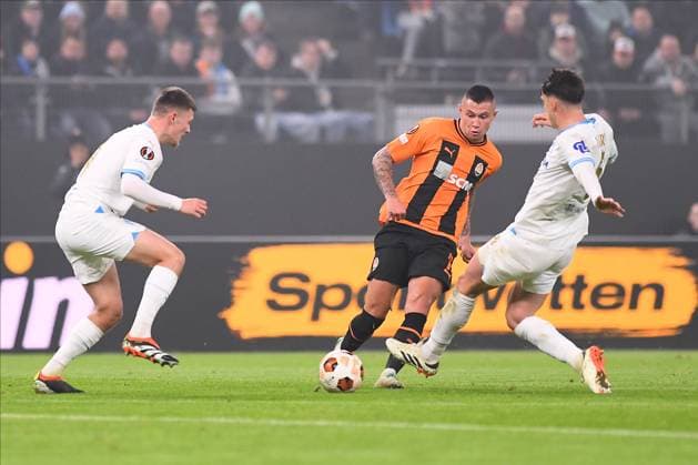 HAMBURG, GERMANY - 15 FEBRUARY, 2024: Oleksandr Zubkov, The match of UEFA Europa League play-off round FC Shakhtar Donetsk v Olympique de Marseille at Volksparkstadion  Copyright: xVITALIIxKLIUIEVx