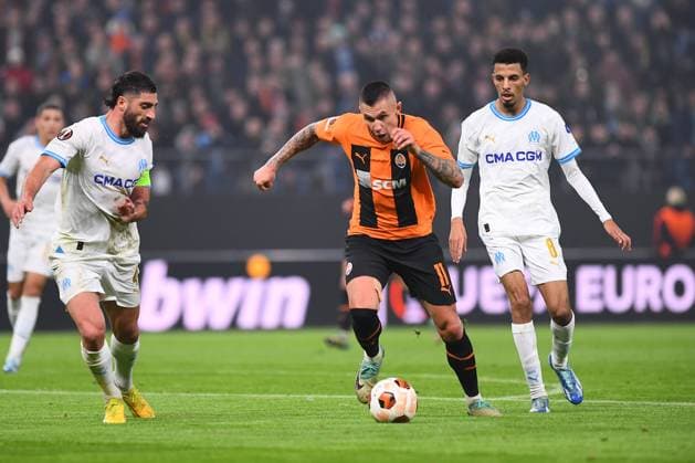 HAMBURG, GERMANY - 15 FEBRUARY, 2024: Oleksandr Zubkov, The match of UEFA Europa League play-off round FC Shakhtar Donetsk v Olympique de Marseille at Volksparkstadion  Copyright: xVITALIIxKLIUIEVx