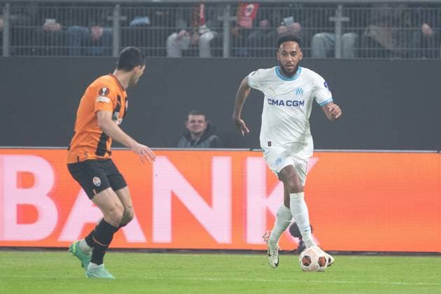 UEFA Europa League 2023 24 Shakhtar Olympique Marseille 15 02 2024 Pierre Emerick Aubameyang Olympique Marseille, 10 UEFA Europa League 2023 24 Shakhtar Olympique Marseille Hamburg, Volksparkstadion, 15 02 2024 Copyright: xBEAUTIFULxSPORTS Buriakovx