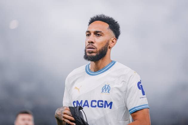 Soccer I Men I UEFA Europa League I Intermediate round I FC Shakhtar Donetsk Olympique Marseille I 15 02 2024 Pierre Emerick Aubameyang 10, Olympique Marseille in focus Hamburg Volksparkstadion Hamburg Germany Copyright: xLobecax xHenningxRohlfsx
