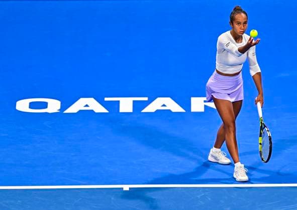 Qatar TotalEnergies Open - Day 5 Leylah Fernandez of Canada is competing in her quarter-final match against Elena Rybakina of Kazakhstan at the WTA, Tennis Damen 1000-Qatar TotalEnergies Open tennis tournament at the Khalifa International Tennis Complex in Doha, Qatar, on February 15, 2024. DOHA Qatar  Copyright: xNoushadxThekkayilx originalFilename:varittyakkal-qatartot240215_npXfL.jpg