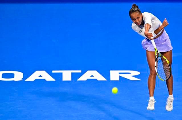 Qatar TotalEnergies Open - Day 5 Leylah Fernandez of Canada is competing in her quarter-final match against Elena Rybakina of Kazakhstan at the WTA, Tennis Damen 1000-Qatar TotalEnergies Open tennis tournament at the Khalifa International Tennis Complex in Doha, Qatar, on February 15, 2024. DOHA Qatar  Copyright: xNoushadxThekkayilx originalFilename:varittyakkal-qatartot240215_npsD7.jpg