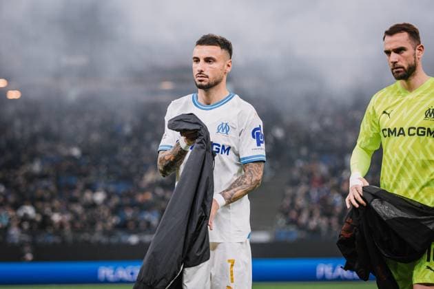 Soccer I Men I UEFA Europa League I Intermediate round I FC Shakhtar Donetsk Olympique Marseille I 15 02 2024 Jonathan Clauss 7, Olympique Marseille in focus Hamburg Volksparkstadion Hamburg Germany Copyright: xLobecax xHenningxRohlfsx