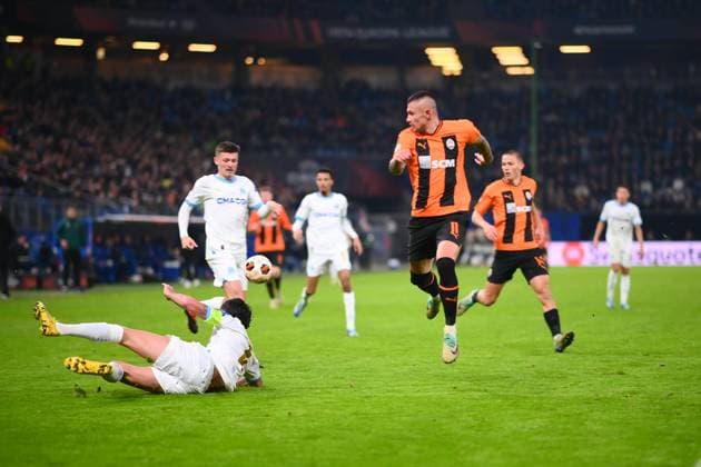 HAMBURG, GERMANY - 15 FEBRUARY, 2024: The match of UEFA Europa League play-off round FC Shakhtar Donetsk v Olympique de Marseille at Volksparkstadion  Copyright: xVitaliixKliuievx