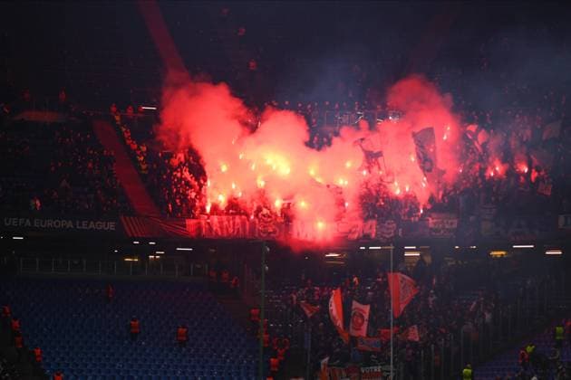 HAMBURG, GERMANY - 15 FEBRUARY, 2024: The match of UEFA Europa League play-off round FC Shakhtar Donetsk v Olympique de Marseille at Volksparkstadion  Copyright: xVitaliixKliuievx