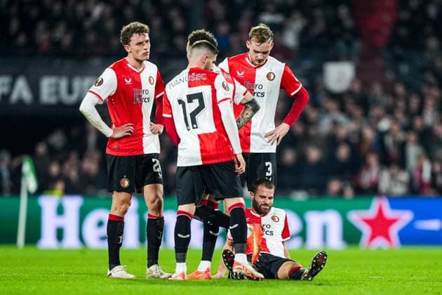 UEFA Europa League: Feyenoord v AS Roma Rotterdam - Bart Nieuwkoop of Feyenoord during the 1st leg of the UEFA Europa League Knockout Round Play-offs between Feyenoord v AS Roma at Stadion Feijenoord De Kuip on 15 February 2024 in Rotterdam, The Netherlands. Copyright: xTomxBodex