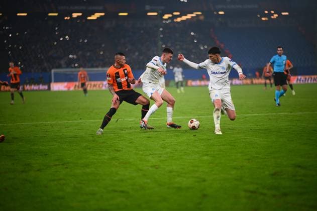 HAMBURG, GERMANY - 15 FEBRUARY, 2024: The match of UEFA Europa League play-off round FC Shakhtar Donetsk v Olympique de Marseille at Volksparkstadion  Copyright: xVitaliixKliuievx