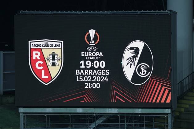 Ambiance avant-match UEFA Europa League entre le RC Lens et SC Fribourg, stade Bollaert-Delelis, le 15 fÃ vrier 2024 FOOTBALL : RC LENS vs SC FREIBURG - UEFA EUROPA LEAGUE - 15 02 2024 LaurentSanson Panoramic 