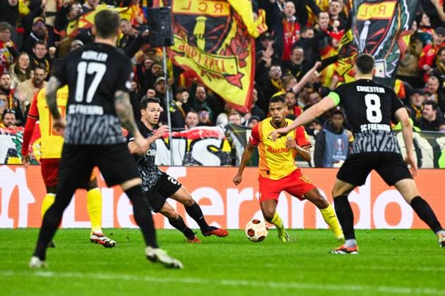 Andy DIOUF ( 18 - Lens ) during the UEFA Europa League match between Racing Club Lens and SC Freiburg at Stade Felix Bollaert on February 15, 2024 in Lens, France. ( Photo by federico pestellini panoramic ) - FOOTBALL : Lens vs Fribourg - Europa League - 15 02 2024 FedericoPestellini Panoramic 
