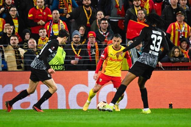 Aguilar ( 2 - Lens ) during the UEFA Europa League match between Racing Club Lens and SC Freiburg at Stade Felix Bollaert on February 15, 2024 in Lens, France. ( Photo by federico pestellini panoramic ) - FOOTBALL : Lens vs Fribourg - Europa League - 15 02 2024 FedericoPestellini Panoramic 