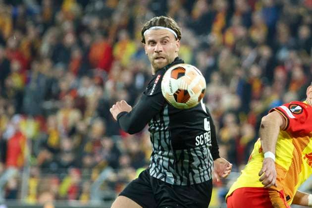 Lucas Hoeler SC Freiburg, 09 on the ball , Football, UEFA Europa League, Play off 1 match, 2023 2024, RC Lens vs SC Freiburg, 15 02 2024, Stade Bollaert Delelis, Lens, France Lens Stade Bollaert Delelis Pas de Calais France Copyright: xGrantxHubbsx