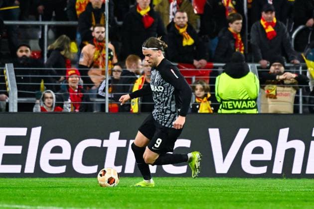 Lucas Holer ( 9 - Fribourg ) during the UEFA Europa League match between Racing Club Lens and SC Freiburg at Stade Felix Bollaert on February 15, 2024 in Lens, France. ( Photo by federico pestellini panoramic ) - FOOTBALL : Lens vs Fribourg - Europa League - 15 02 2024 FedericoPestellini Panoramic 