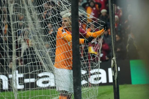 Mauro Icardi of Galatasaray during the UEFA Europa League 2023 24 round of 16 first leg match between Galatasaray A.S. and AC Sparta Praha at Ali Sami Yen Arena on February 15, 2024 in Istanbul, Turkey. Istanbul Turkey Copyright: xSeskimPhotox Gsaray-SpartaPraha-15224 (25)