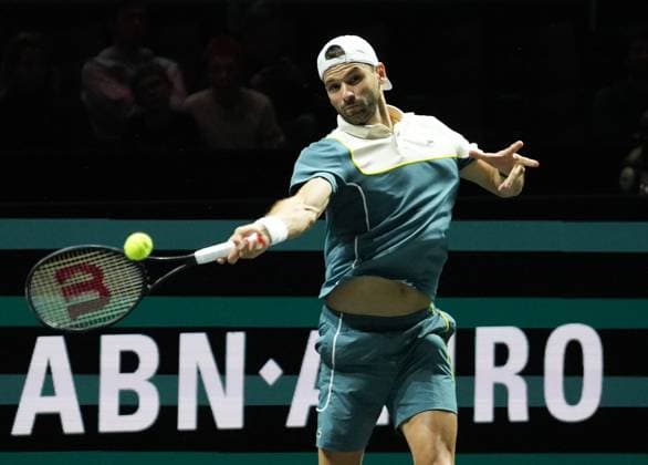 TENNIS - ABN AMRO OPEN 2024 Grigor Dimitrov of Bulgaria during the ABN Amro Open 2024, ATP, Tennis Herren 500 tennis tournament on February 16, 2024 in Rotterdam, Netherlands - Photo Laurent Lairys MAXPPP Rotterdam Netherlands  Copyright: xMAXPPP MAXPPPxLaurentxLairysx DSC04678 DSC04678