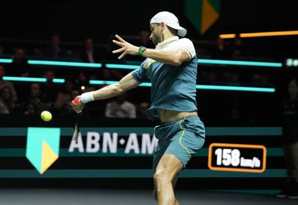 TENNIS - ABN AMRO OPEN 2024 Grigor Dimitrov of Bulgaria during the ABN Amro Open 2024, ATP, Tennis Herren 500 tennis tournament on February 16, 2024 in Rotterdam, Netherlands - Photo Laurent Lairys MAXPPP Rotterdam Netherlands  Copyright: xMAXPPP MAXPPPxLaurentxLairysx DSC04816 DSC04816
