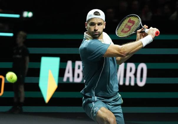 TENNIS - ABN AMRO OPEN 2024 Grigor Dimitrov of Bulgaria during the ABN Amro Open 2024, ATP, Tennis Herren 500 tennis tournament on February 16, 2024 in Rotterdam, Netherlands - Photo Laurent Lairys MAXPPP Rotterdam Netherlands  Copyright: xMAXPPP MAXPPPxLaurentxLairysx DSC04978 DSC04978