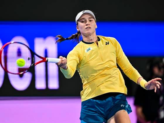 Qatar TotalEnergies Open - Day 6 Elena Rybakina from Kazakhstan is playing in her semifinal match against Anastasia Pavlyuchenkova at the WTA, Tennis Damen 1000-Qatar TotalEnergies Open tennis tournament at the Khalifa International Tennis Complex in Doha, Qatar, on February 16, 2024. DOHA Qatar  Copyright: xNoushadxThekkayilx originalFilename:varittyakkal-qatartot240216_npcr4.jpg