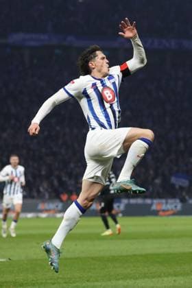 16 02 2024, xtgx, Fußball 2 Bundesliga, Hertha BSC Berlin 1 FC Magdeburg emspor, v l Fabian Reese Hertha, 11 Jubel, Torjubel, jubelt ueber das Tor, celebrate the goal, celebration DFL DFB REGULATIONS PROHIBIT ANY USE OF PHOTOGRAPHS as IMAGE SEQUENCES and or QUASI VIDEO Berlin