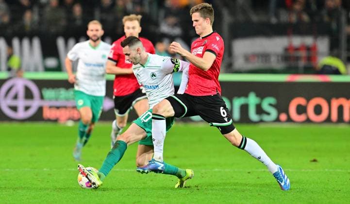 16 02 2024 Soccer Season 2023 2024 2 Soccer Bundesliga 22 Matchday Hannover 96 H96 SpVgg Greuther Fürth Kleeblatt Sportfoto Zink xwoxzix DFL regulations prohibit any use of photographs as image sequences and or quasi video only for editorial use Branimir Hrgota 10 SpVgg Greuther Fürth Fabian Kunze 6, Hannover 96