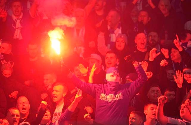 Germany, Berlin, 16 02 2024, Olympic Stadium, Hertha BSC vs 1 FC Magdeburg 2 Bundesliga, 1 FC Magdeburg fans Berlin Olympic Stadium Berlin Germany eu-images-659