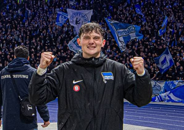 Soccer, Men, Season 2023 2024, 2 Bundesliga 22 Matchday , Hertha BSC 1 FC Magdeburg, v l , 16 02 2024, Copyright: xSebastianxRäppold MatthiasxKochx