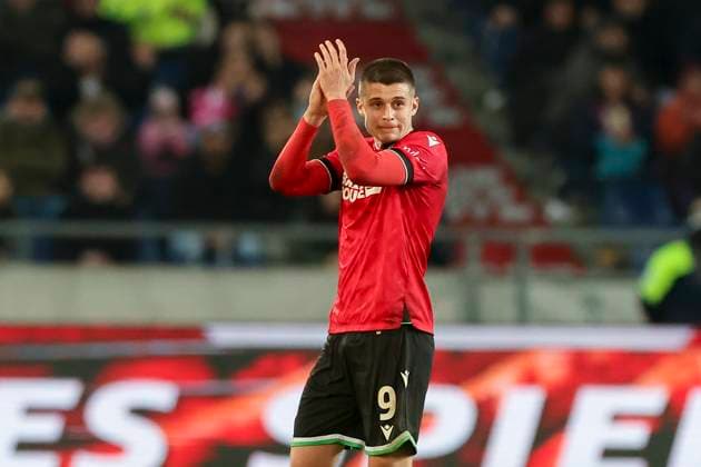 Nicolo Tresoldi Hannover 96 cheers, 2 Bundesliga, Hannover 96 vs SpVgg Greuther Fuerth, HDI Arena, 16 02 2024, Hannover, Germany