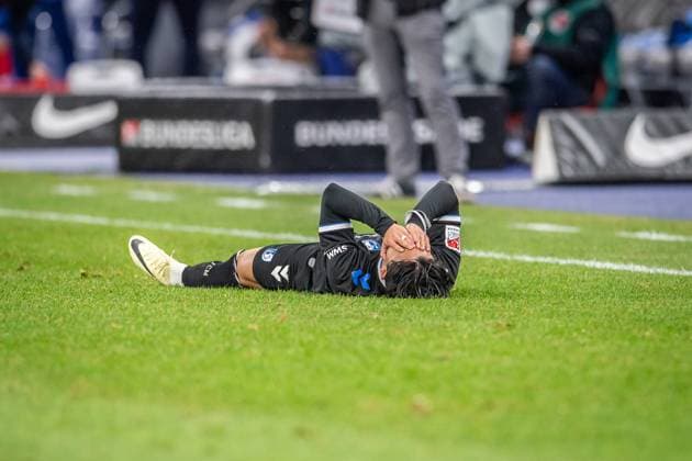 2 Soccer Bundesliga, Hertha BSC vs 1 FC Magdeburg Berlin, 16 02 2024 Tatsuya Ito 1 FC Magdeburg, 37 Frustrated after defeat 2 Soccer Bundesliga, Hertha BSC vs 1 FC Magdeburg, Olympiastadion, Berlin, 16 02 2024 DFL REGULATIONS PROHIBIT ANY USE OF PHOTOGRAPHS AS IMAGE SEQUENCES AND OR QUASI VIDEO Copyright: xBEAUTIFULxSPORTS LucianoxLimax