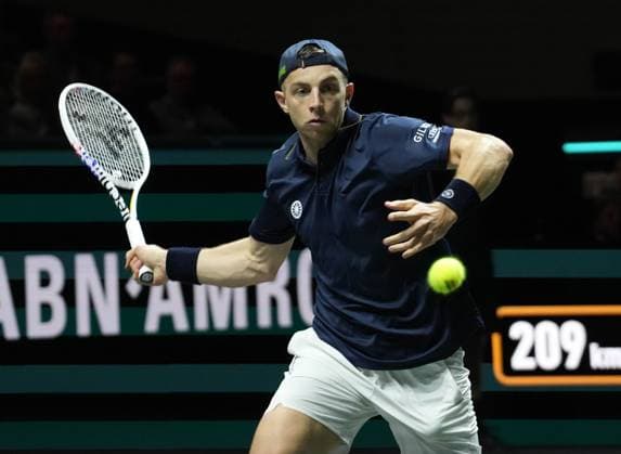 TENNIS - ABN AMRO OPEN 2024 Laurent Lairys MAXPPP - Rotterdam 16 02 2024 Tallon Griekspoor of NÃ erlandts during the ABN Amro Open 2024, ATP, Tennis Herren 500 tennis tournament on February 16, 2024 in Rotterdam, Netherlands - Photo Laurent Lairys MAXPPP Rotterdam Netherlands  Copyright: xMAXPPPxLaurentxLairysx 8961 LLR20240216940_027