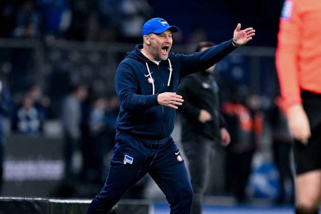 2 Bundesliga Hertha BSC Berlin 1 FC Magdeburg on 16 02 2024 at the Olympiastadion in Berlin Coach Pal Dardai Hertha BSC Berlin dissatisfied, disappointed, disappointed, dejected MT