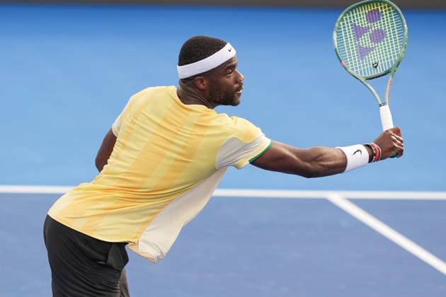 February 16, 2024, Delray Beach, Florida, United States: February, 16 - Delray Beach, FL: Francis Tiafoe(USA) in action here, defeats Flavio Cobolli(ITA) during the second round match of the 2024 Delray Beach Open at the Delray Beach Tennis Center. Delray Beach USA - ZUMApa3_ 20240216_zap_pa3_003 Copyright: xAndrewxPatronx